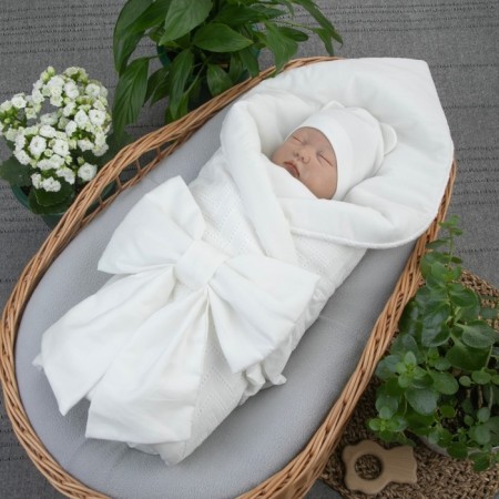 Комплект на выписку KinDerLitto «Ришелье № 1», 4 предмета, рост 50-56 см, цвет молочный-5