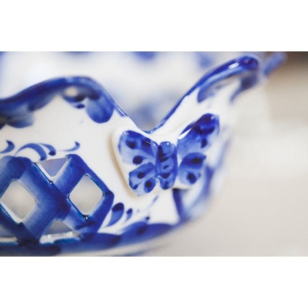 Candlete "Butterflies", 15 × 15 × 8 cm, openwork, gzhel-5