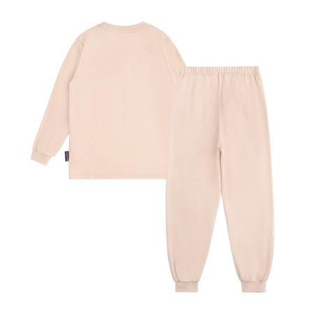 Pajamas: Longslit and pants for girls Basic, height 110-116 cm, beige color-2