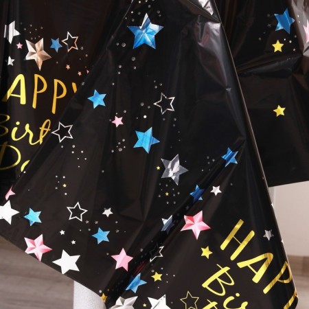 Great tablecloth “Happy Birthday” 137 × 183 cm, black color-2