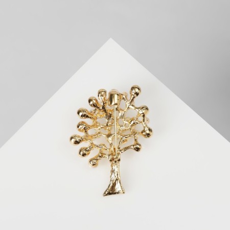 Brooch "Frinted" with pearls, the color is white in gold-1