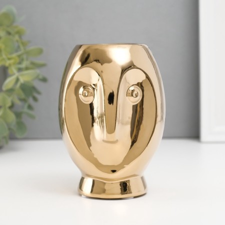 Ceramic Cumber for 1 candle "owl siphu" d = 3.5 gold 9x8.5x12.5 cm-1