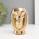 Ceramic Cumber for 1 candle "owl siphu" d = 3.5 gold 9x8.5x12.5 cm