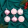 Set of balls plastic D-6 cm, 6 pcs "Gladys strip" white-pink