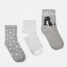 A set of women's socks (3 pairs) minku “snowflakes”, size 38-39 (25 cm)