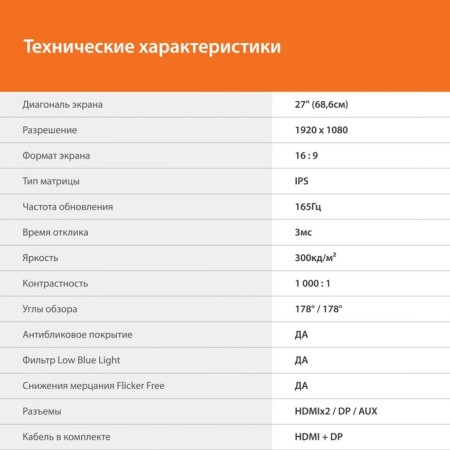 Монитор SunWind 27" SUN-M27BA107 черный IPS 16:9 HDMI матовая 300cd 178гр/178гр 1920x1080 1 107748-7