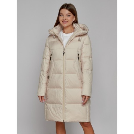 Coat insulated winter female, size 44, beige color-12