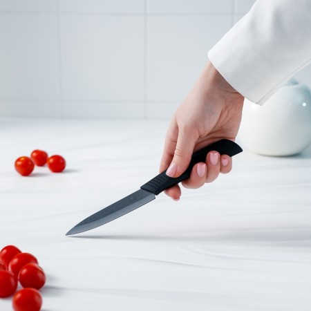 Knot Kitchen ceramic Magistro Black, Blade 9.5 cm, Soft-Touch pen, Black color-5