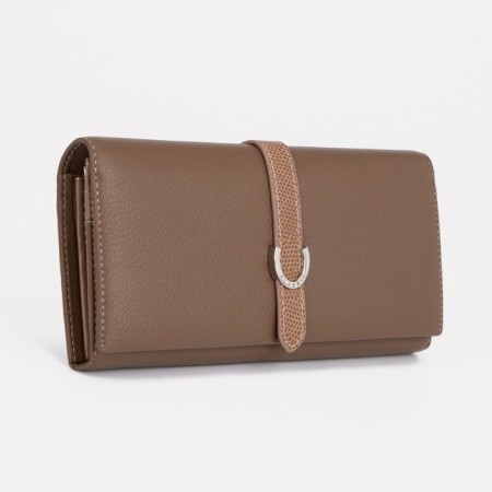 Women's wallet on magnets, brown color