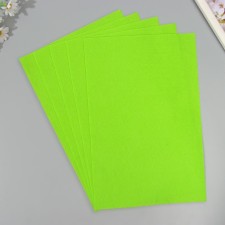 Set of soft felt (5 sheets) 1 mm 20x30 cm, light green