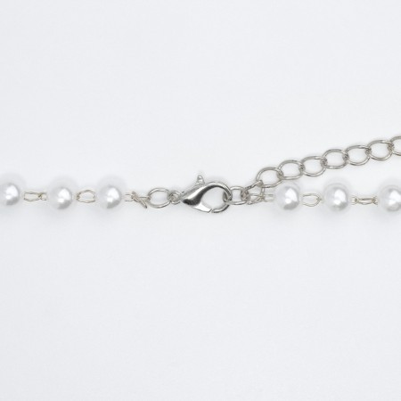 Piece with pearls "Heart" mini, color silver, 40cm-4