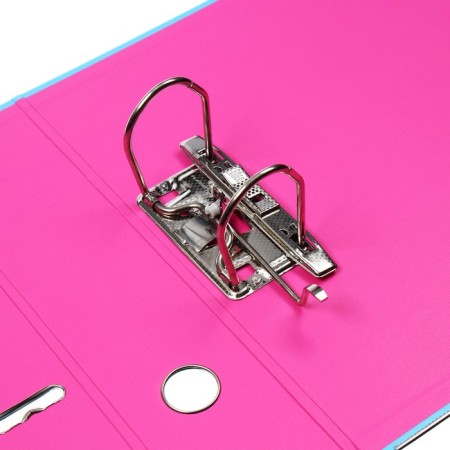 A4, 75 mm, Lamark, PVC, double-sided coating, metal edging, pocket for a spine, collected, blue/pink-6