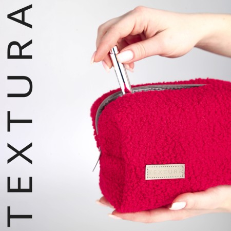 Lightning cosmetic bag, Textura, red color