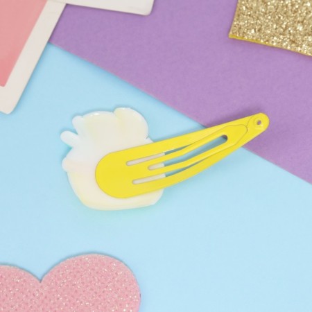 Invisibility for hair "Adele" (set 2 pcs) lemon treat, 5.5 cm, yellow-3