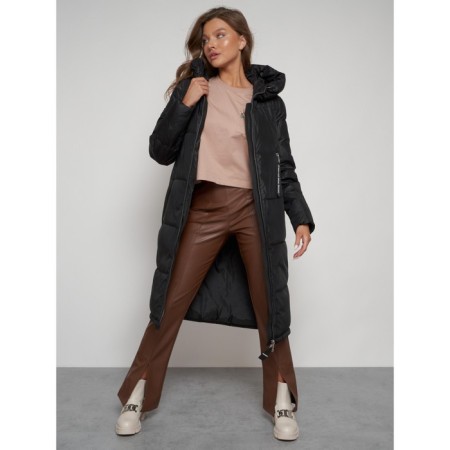 Coat insulated winter female, size 54, black color-19