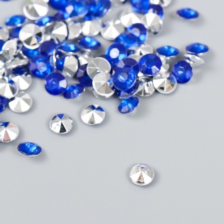 Decor for creativity in the bottle "Rhinestones. Bright blue" set 250 pcs d = 0.6 cm 4x3x3 cm-2