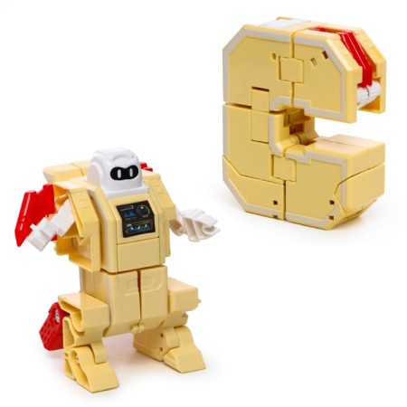 A set of robots "alphabet", transforms, 6 pieces, gather in 1 robot-8