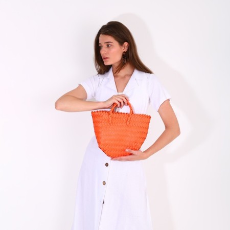 Bag Women's Tout without fasteners, Orange color-5