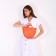 Bag Women's Tout without fasteners, Orange color
