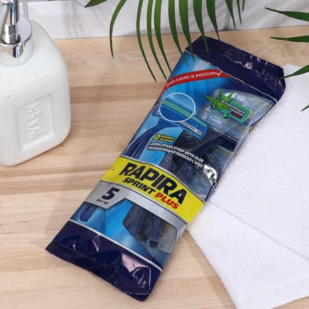 Rapor Rapira Sprint Plus machine with a lubricating strip with aloe, disposable, 5 pcs.-1