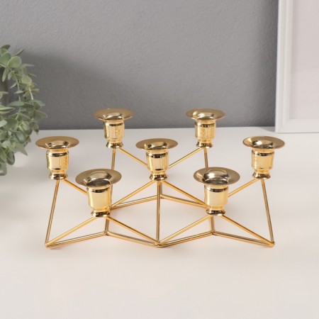 Metal candlestick for 7 candles "Geometry" d-2 cm 30x29.5x10.5 cm-1