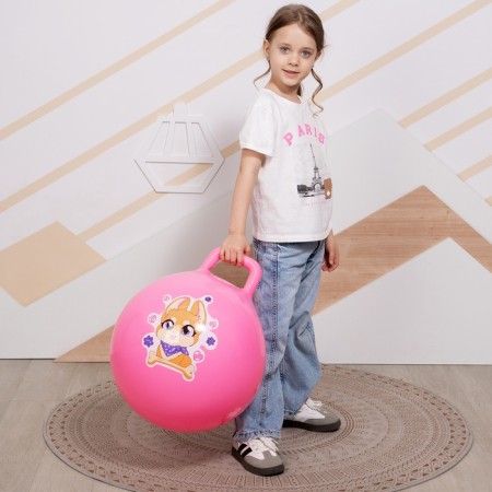 Ball-slop with a zabiaka handle "Corgi", D = 45 cm, 380 g, pink color-4