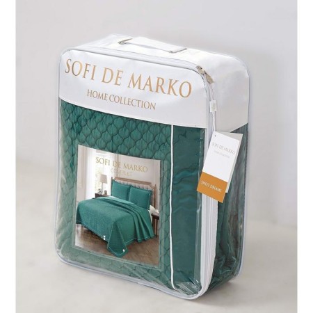 A set with a veil "Molly", size 160x220 cm, 50x70 cm, color malachite-9