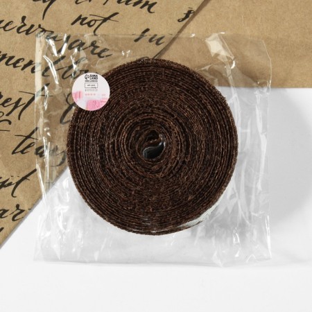 Ribbon from jute "Lace", 20 mm, 4.5 ± 0.5 m, brown color-1