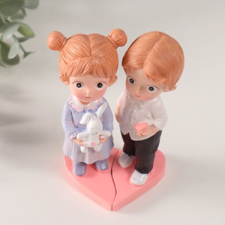 Souvenir Polystone "A couple with a bun and a casket" set 2 pcs 5.5x6.5x11 cm-4