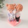 Souvenir Polystone "A couple with a bun and a casket" set 2 pcs 5.5x6.5x11 cm