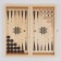 Bengal Tiger backgammon, wooden board 50 x 50 cm, with a field for playing checkers