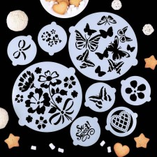 A set of culinary stencils for decorating baking 