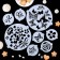 A set of culinary stencils for decorating baking "Bouquet", 8 pcs: 2 pcs d = 20 cm, 6 pcs d = 8 cm