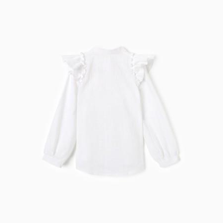 Blouse for girls minku color white, height 140 cm-3