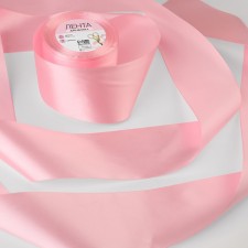 Satin tape, 75 mm × 23 ± 1 m, pink color No. 04