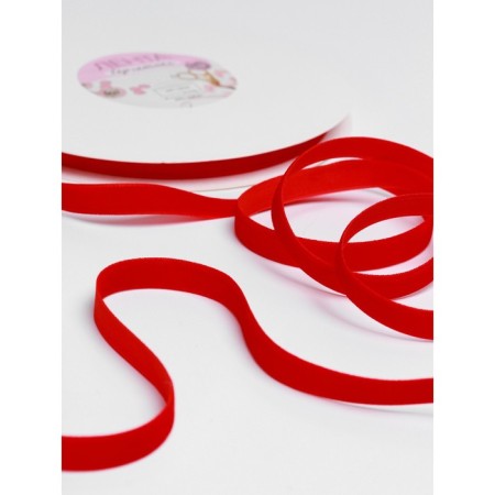 Velvet tape, 10 mm, 18 ± 1 m, color red No. 40-3