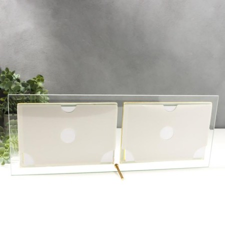 Photo frame Double glass "GT 234/-g" 10x15 cm, horizontal, gold-3
