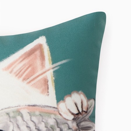Pillow Ethel "Happy cat" 40x40 cm, velor, 100% p/e-1
