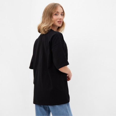 Women's T-shirt Basic Line Black Color, Rr. 50-4