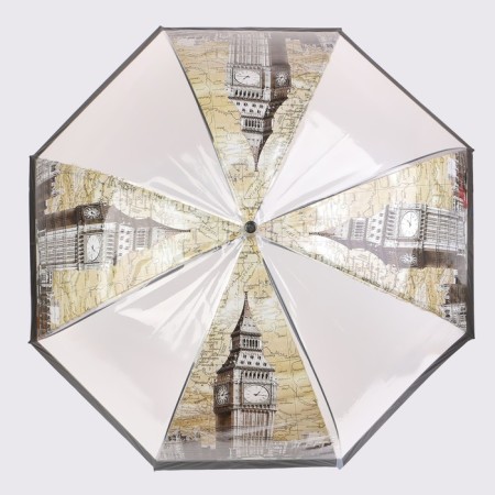 Umbrella - semi -automatic cane "Cities", 8 knitting needles, r = 40 cm, Mix drawing-7