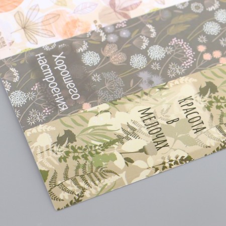 Stick Paper "Herbarium" 3x9 cm sheet 10x10 cm-3