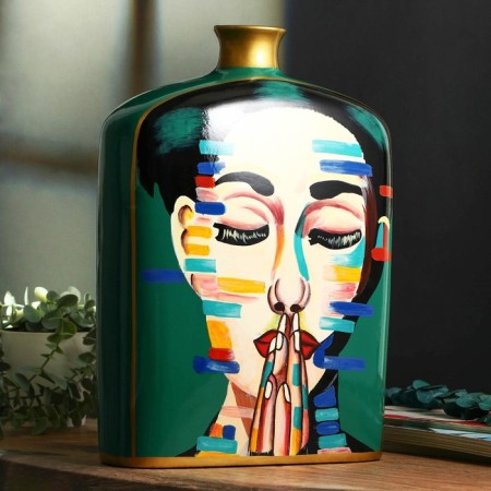 Porcelain vase "Girl with eyes closed", 36 x 25 x 11 cm-2