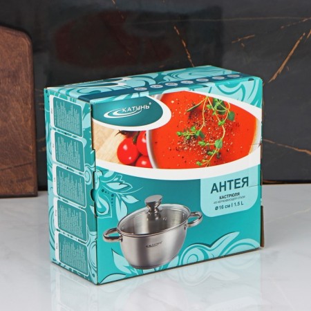 Antei pan, 1.5 l, d = 16 cm, glass cover, capsule, induction-3