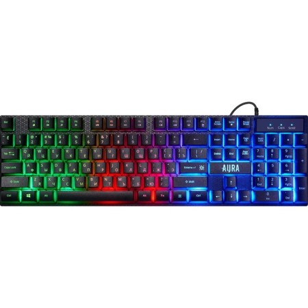 Game set 3 in 1 Defender aura MKP-117, keyboard+mouse+carpet, wired, backlight, 2400 dpi, 2400 dpi-1