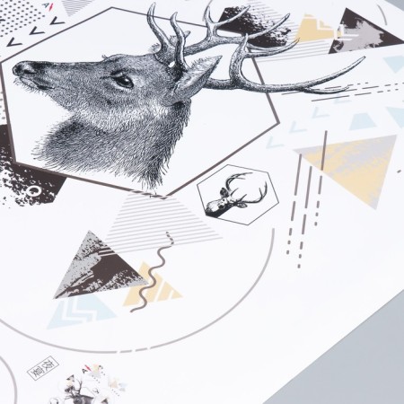 Stick plastic interior color "Deer. Geometry" 60x70 cm-2