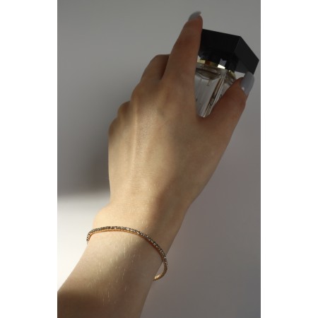 Bracelet "ice" 1 row, white color in gold, 7 cm-2
