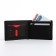Male purse without fastening, for bills, for cards, black color