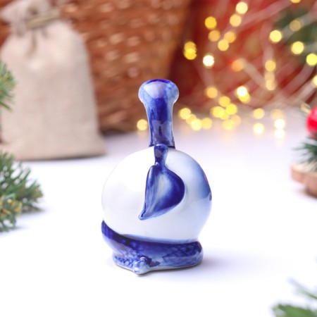 Souvenir "Snake on the Apple", Gzhel, Cobalt-3