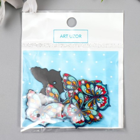 Decor plastic "Bright butterfly" 3.1x2 cm-3