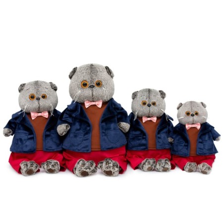 Soft toy "Basik in a blue velvet jacket", 25 cm-3